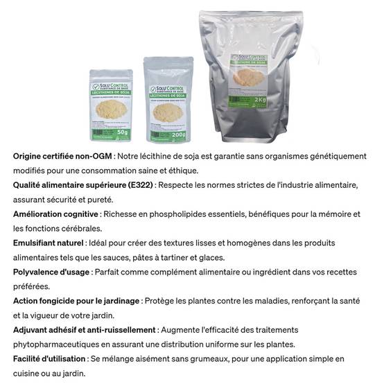 SOLU'CONTROL - Lécithine de Soja sans OGM - Sachet de 2kg - Image 4