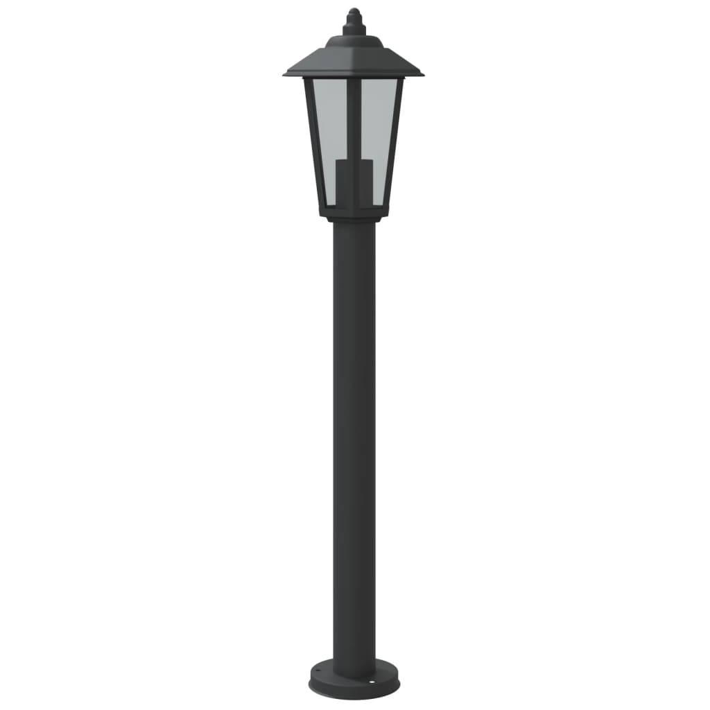 3 pcs Lampadaires de jardin - Lampadaires d'extérieur noir 80 cm acier inoxydable - Image 6