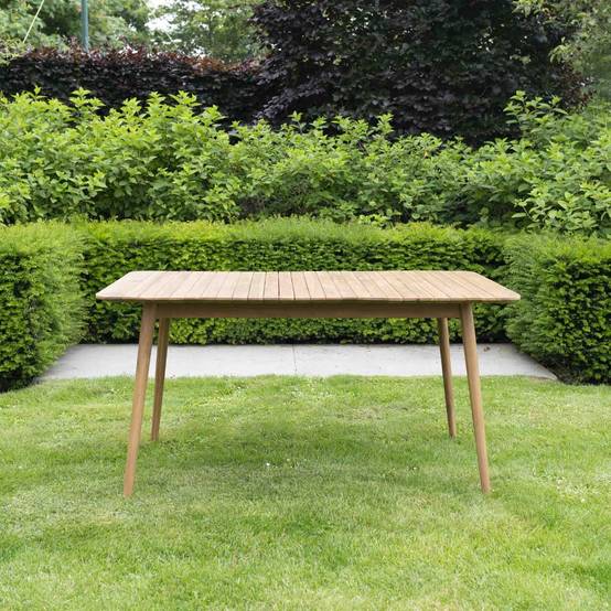 Wilsa Garden - Table de jardin bois teck 4/6 places rectangulaire NAPLES - Image 1