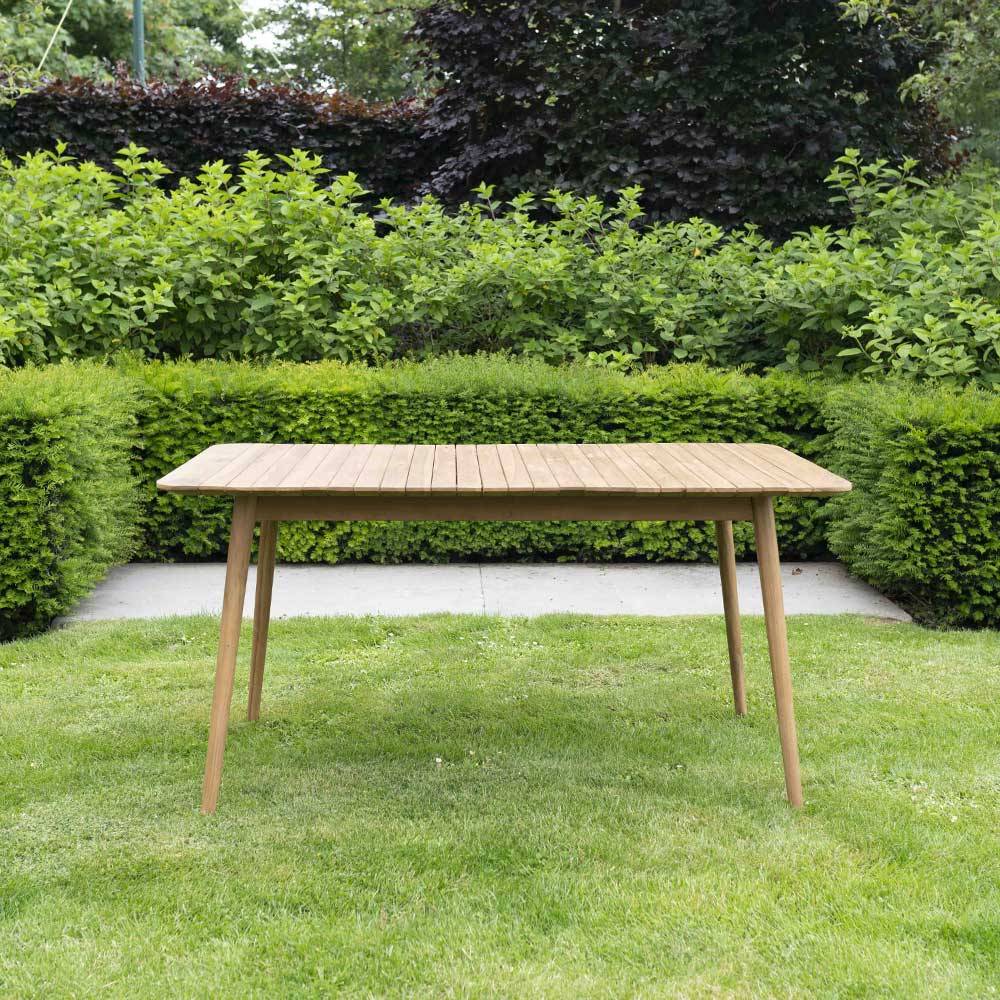 Wilsa Garden - Table de jardin bois teck 4/6 places rectangulaire NAPLES
