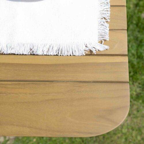 Wilsa Garden - Table de jardin bois teck 4/6 places rectangulaire NAPLES - Image 5