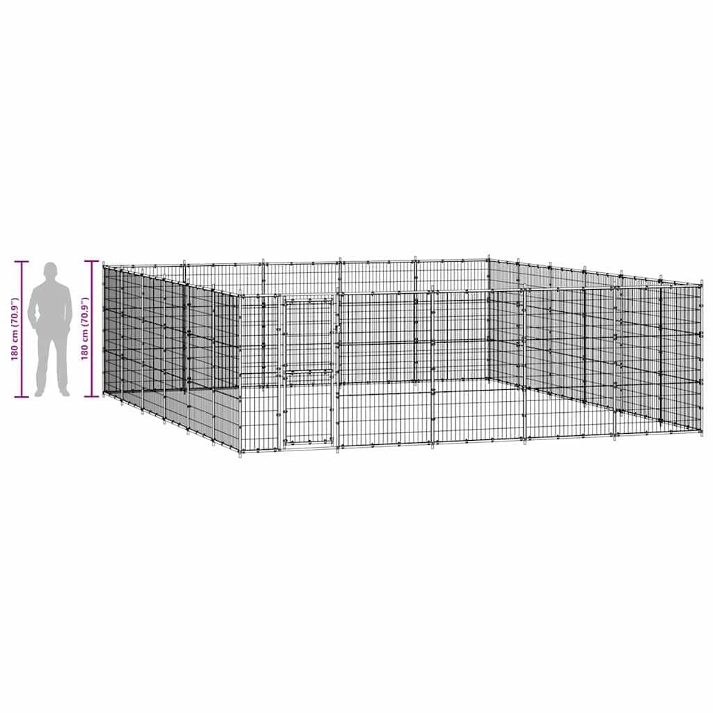 Vidaxl - Chenil d'extérieur pour chiens Acier 36,3 m² vidaXL 3082324 - Imagen 8