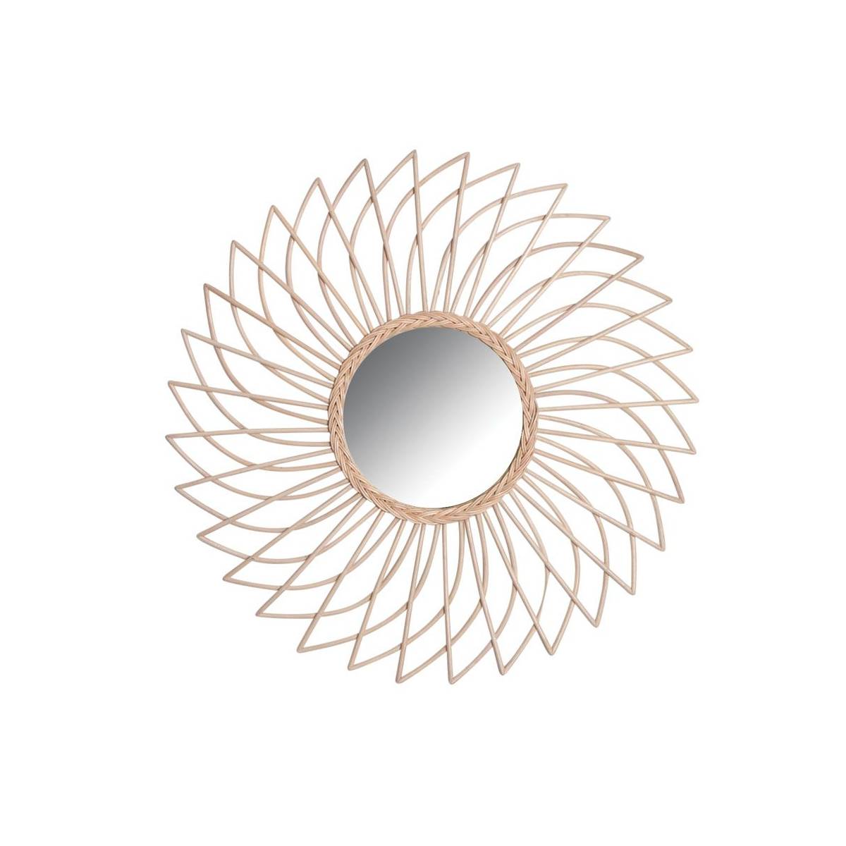 Aubry Gaspard - Miroir spirale en rotin naturel