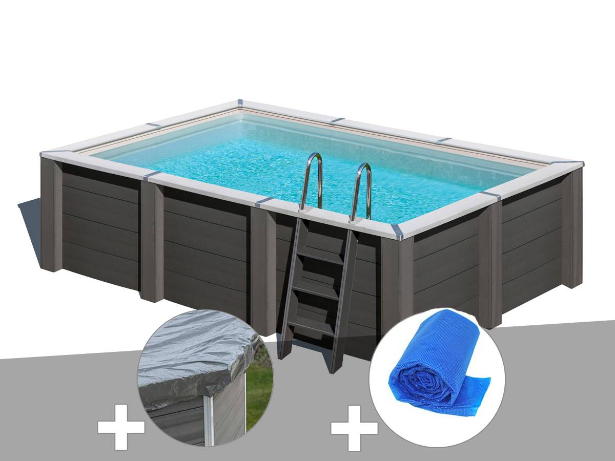 Gré - Kit piscine composite Gré Avant-Garde rectangulaire 4,66 x 3,26 x 1,24 m + Bâche de protection + Bâche à bulles - Imagen 1