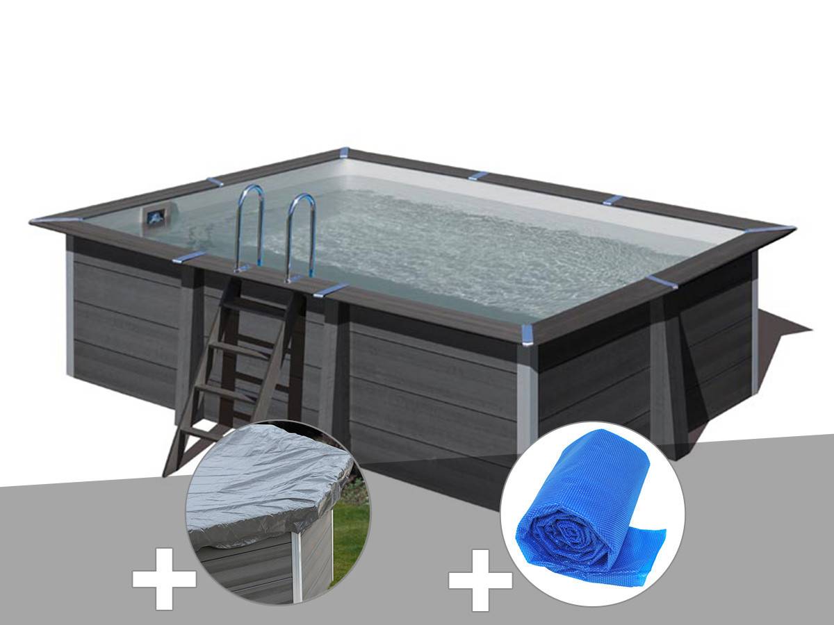 Gré - Kit piscine composite Gré Avant-Garde rectangulaire 4,66 x 3,26 x 1,24 m + Bâche de protection + Bâche à bulles - Imagen 2
