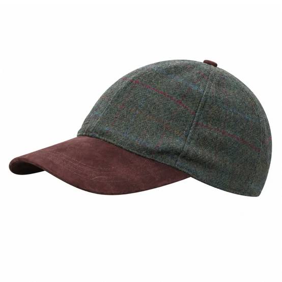 Casquette à carreaux réglable laine polyester kaki marron T58 - Image 5