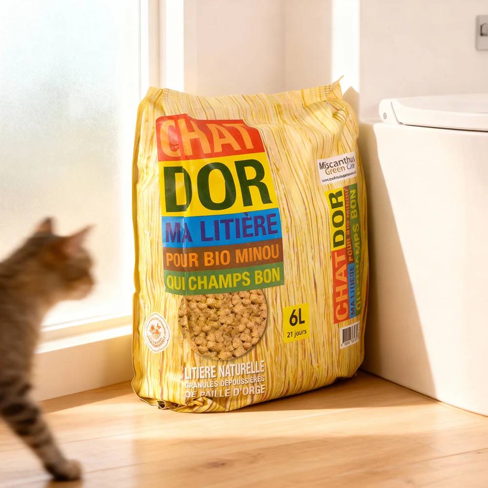 Autre - Litière Végétale en Paille d'Orge pour Chat - Chat d'Or® (1 Sac de 6L) - Image 2