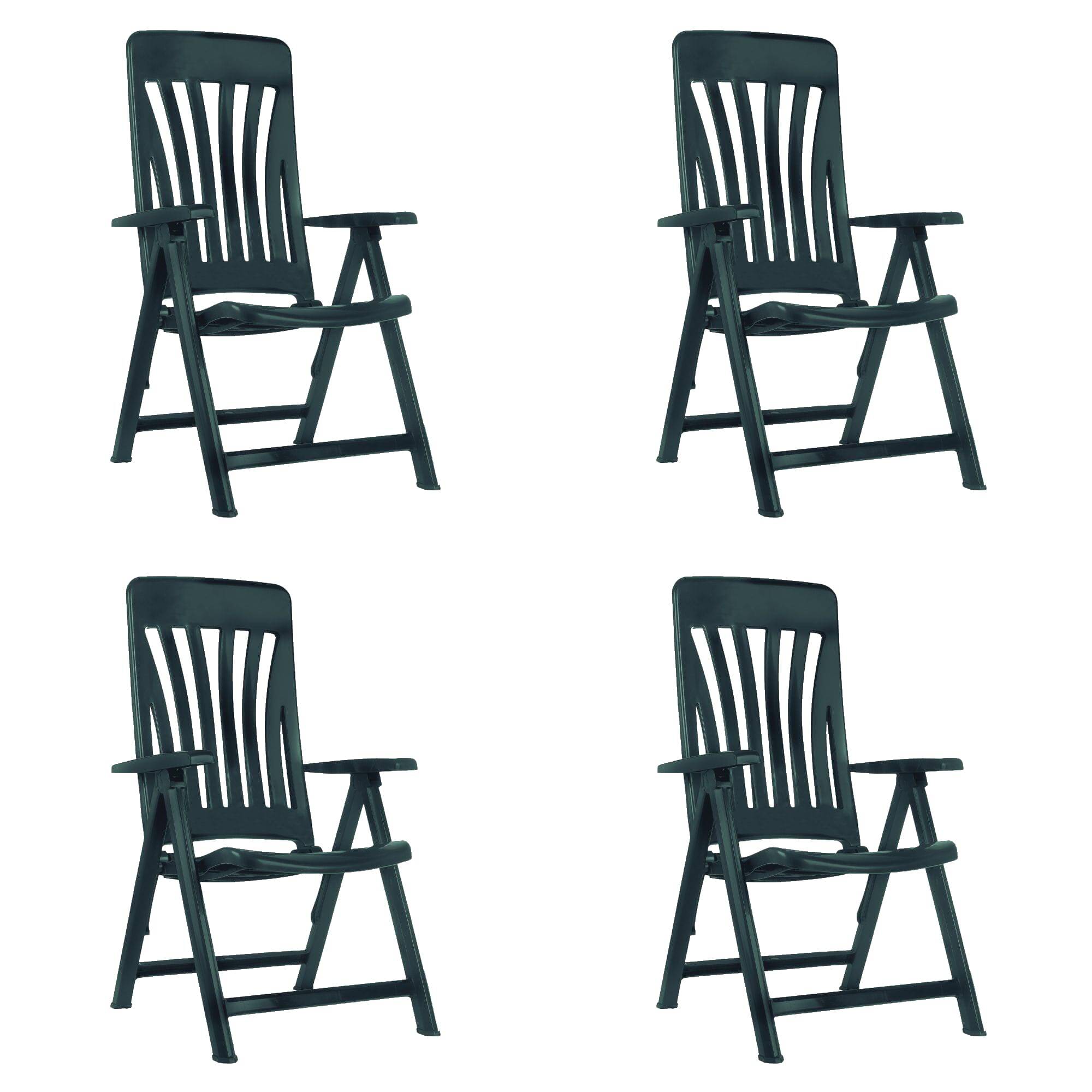 Fauteuils inclinables Blanes garbar plastique gris (Lot de 4) - Image 1