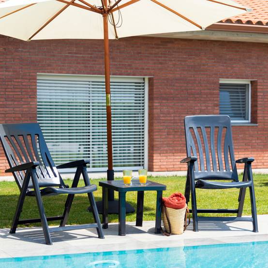 Fauteuils inclinables Blanes garbar plastique gris (Lot de 4) - Image 4