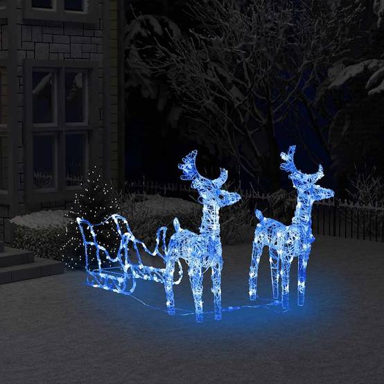 ComfortXL - Rennes Traîneau Lumineux Acrylique 160 LED Fêtes Noël 130cm Bleu – ComfortXL Outdoor Living - Image 1