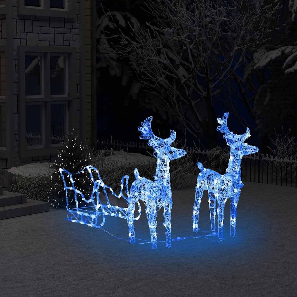 ComfortXL - Rennes Traîneau Lumineux Acrylique 160 LED Fêtes Noël 130cm Bleu – ComfortXL Outdoor Living - Image 1