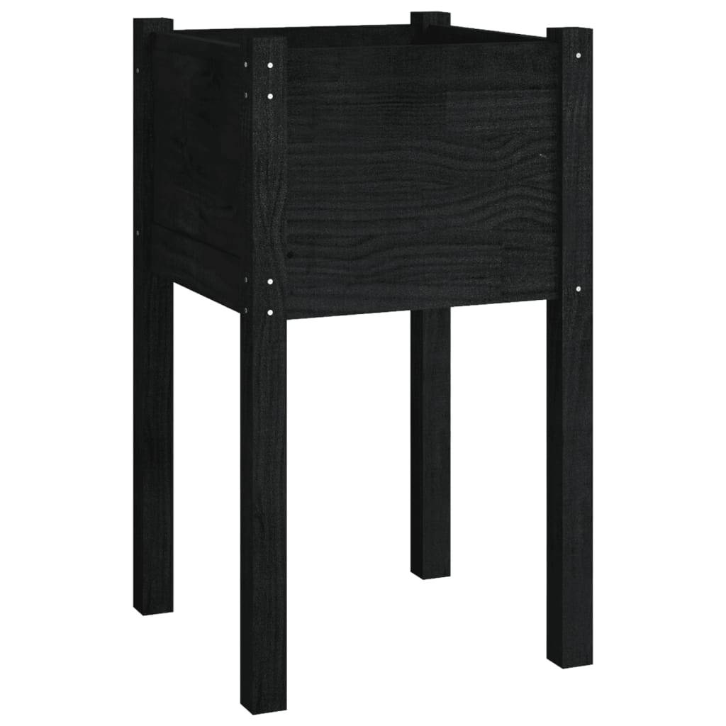 Vidaxl - Jardinières d'extérieur 2pcs Noir 40x40x70cm Bois de pin massif vidaXL 810798 - Image 5
