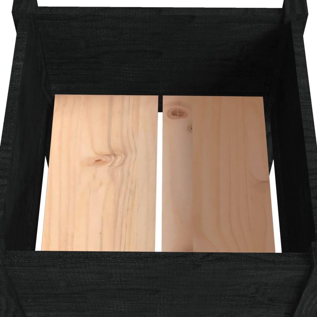 Vidaxl - Jardinières d'extérieur 2pcs Noir 40x40x70cm Bois de pin massif vidaXL 810798 - Image 4