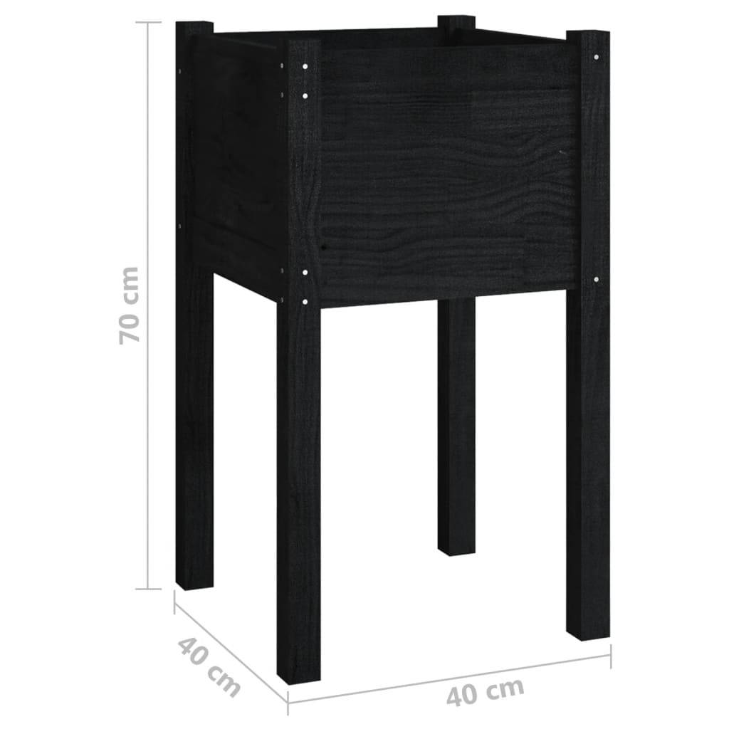 Vidaxl - Jardinières d'extérieur 2pcs Noir 40x40x70cm Bois de pin massif vidaXL 810798 - Image 3