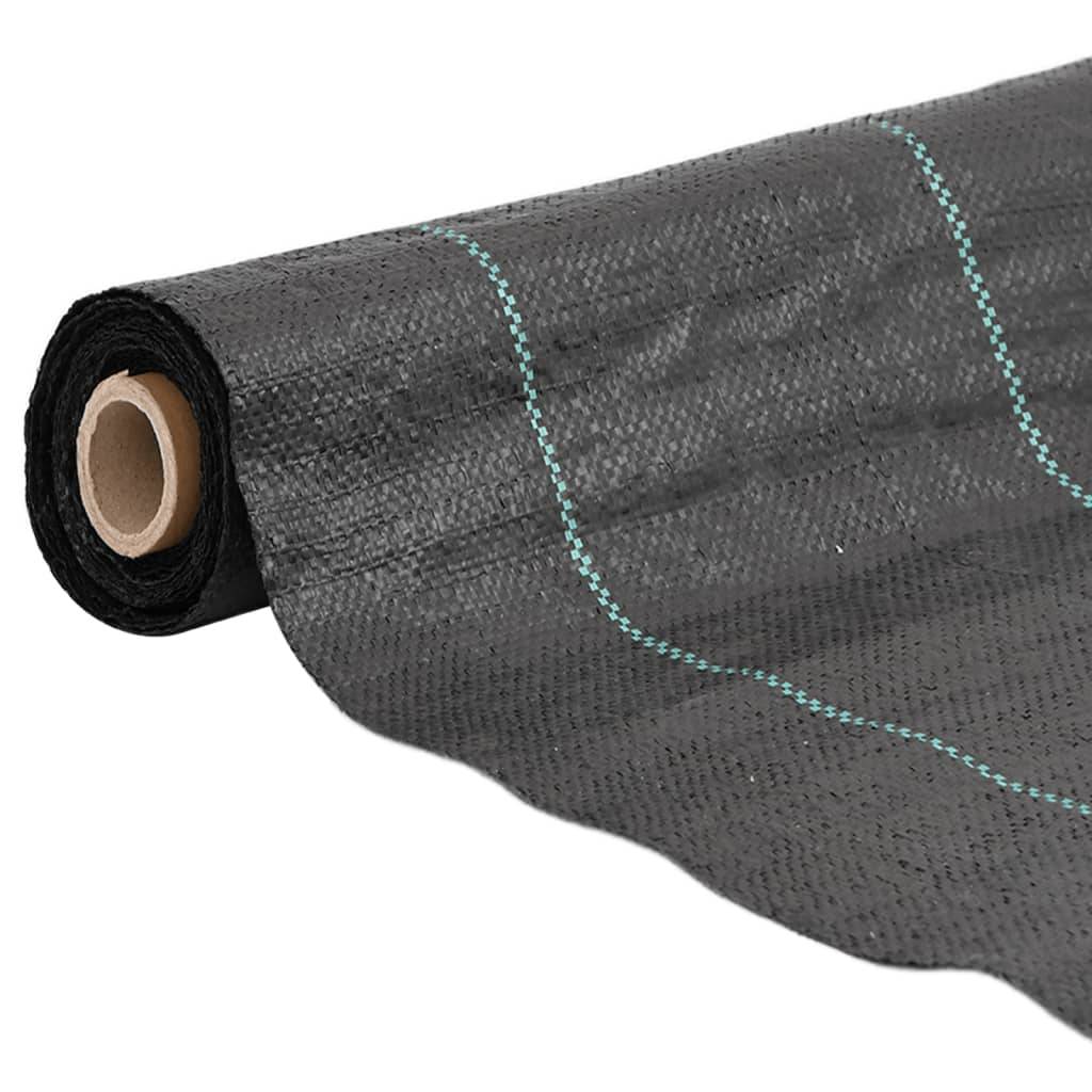 Toile de Paillage 100g/m² Polypropylène pour Jardin et Potager Anti-Herbes 2x100 m Noir - ComfortXL Outdoor Living - Image 2
