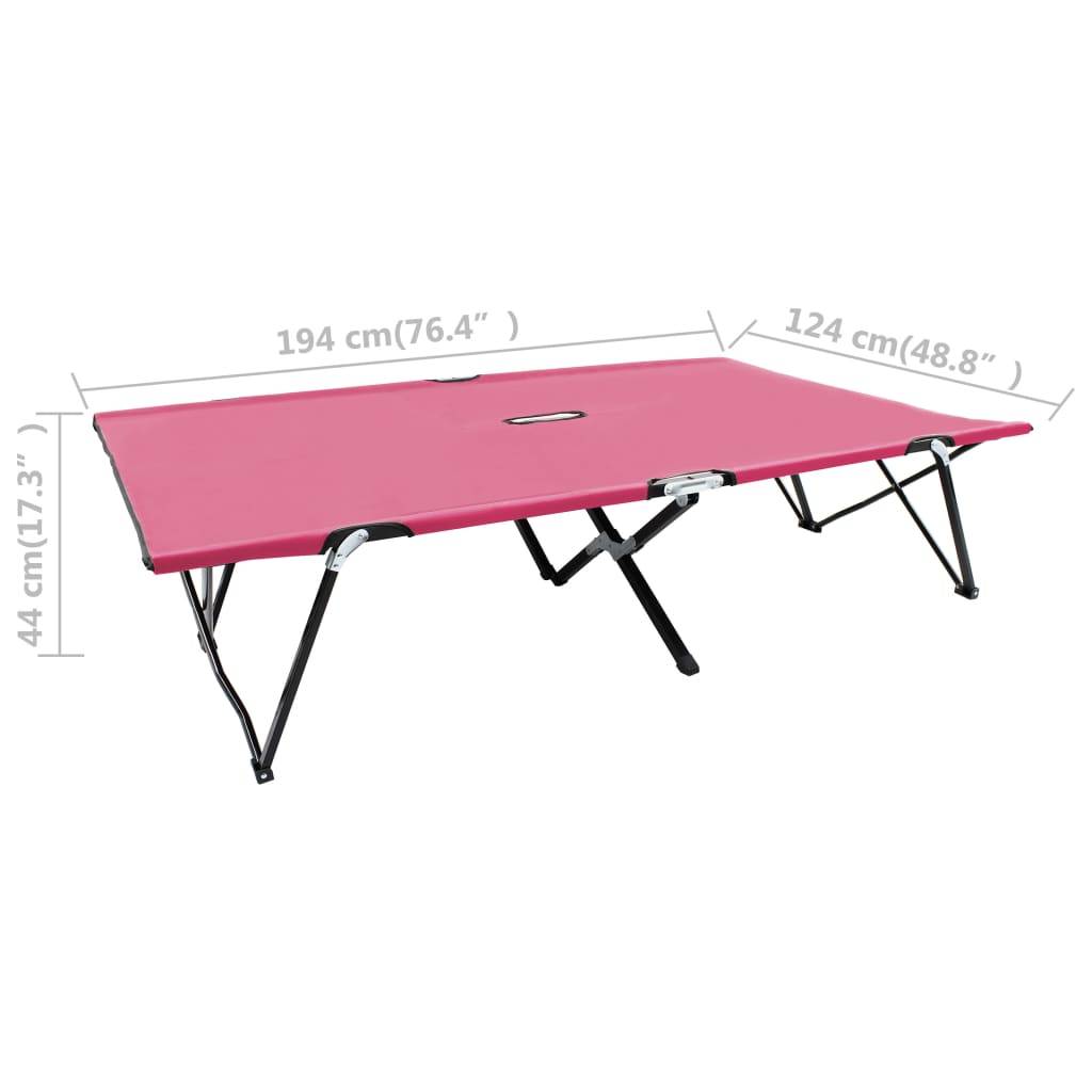 Helloshop26 - Transat chaise longue bain de soleil lit de jardin terrasse meuble d'extérieur pliable 2 places rose acier - Imagen 6