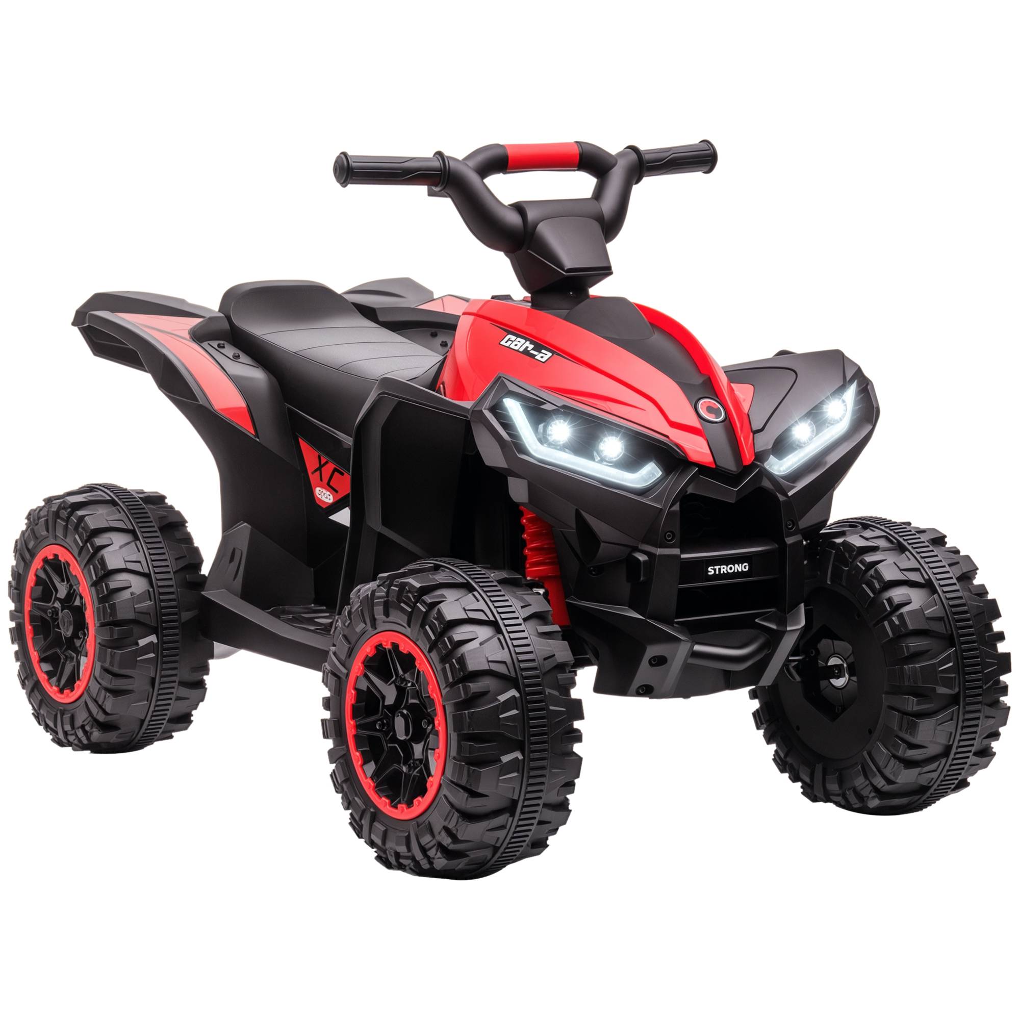 Sans Marque - Quad électrique enfant 3-5 ans 12V 2 moteurs 2 vitesses 3-6 km/h phares LED klaxon rouge - Image 1
