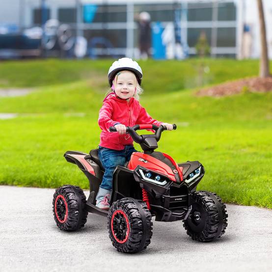 Sans Marque - Quad électrique enfant 3-5 ans 12V 2 moteurs 2 vitesses 3-6 km/h phares LED klaxon rouge - Image 3