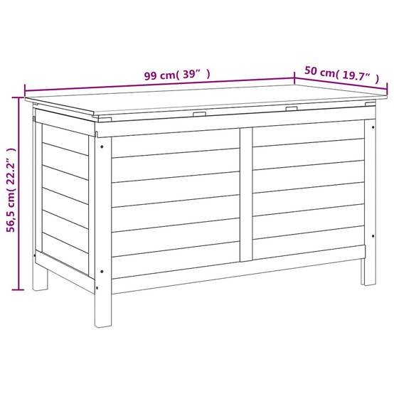 Boîte à Coussins d'Extérieur Bois de Sapin Massif Robuste pour Jardin Brun 120L 99x50x56.5 cm – ComfortXL Outdoor Living - Image 8