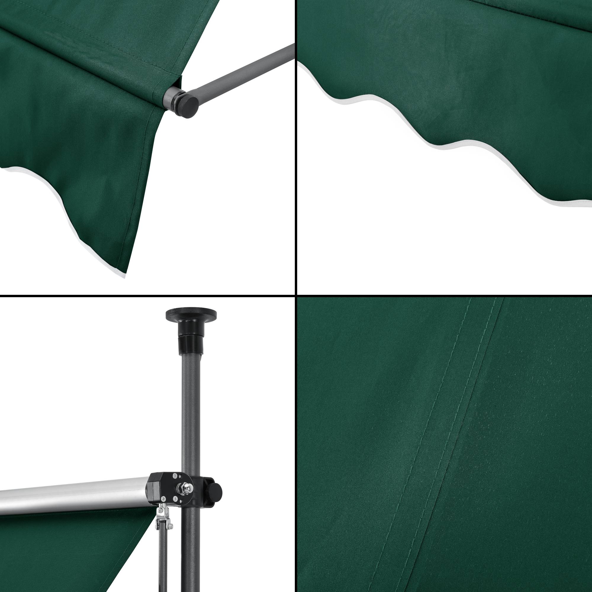 Pro.Tec - Store Banne Téléscopique Acier Polyester 200 x 120 x 220-309 cm Vert Foncé [pro.tec] - Image 6