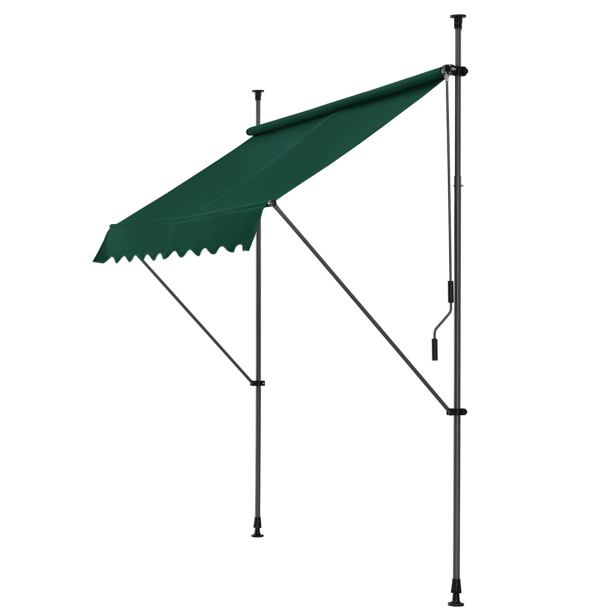 Pro.Tec - Store Banne Téléscopique Acier Polyester 200 x 120 x 220-309 cm Vert Foncé [pro.tec] - Imagen 2