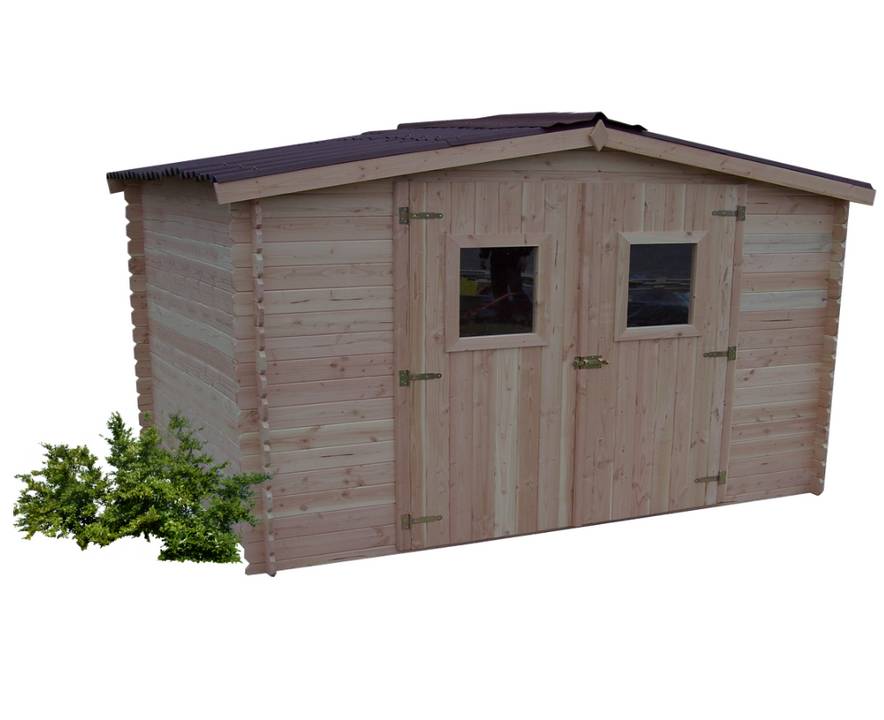 Habrita - Abri DUBLIN Douglas madriers 28 mm - 9,85 m² - sans plancher - toit double pente Habrita - Imagen 1