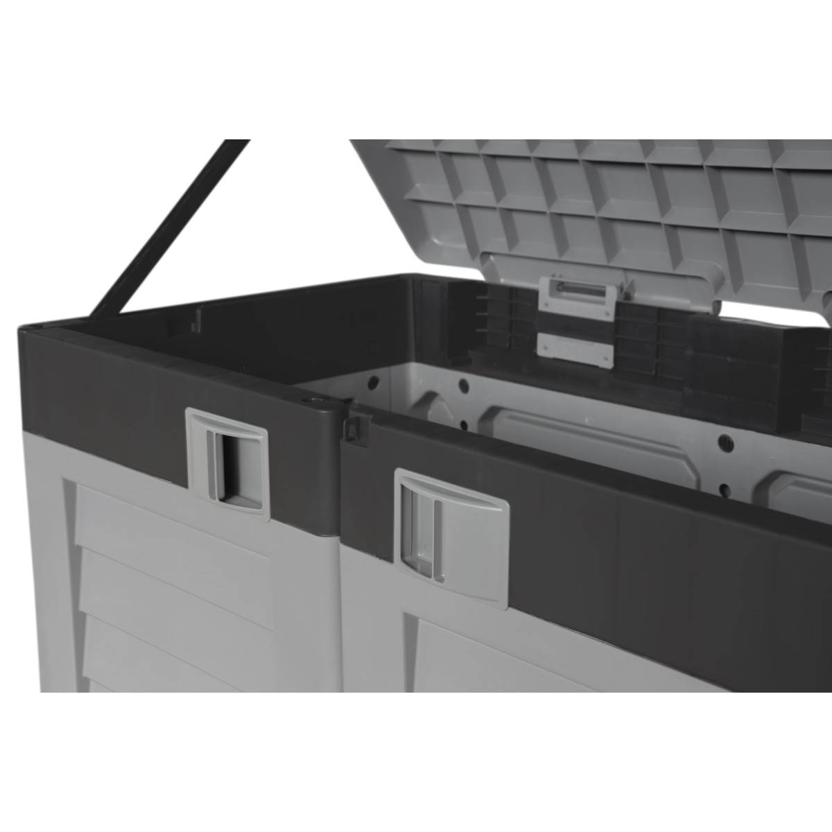 Cache Poubelles 2 portes Gris - Tri sélectif Extérieur - Abri Poubelle ...