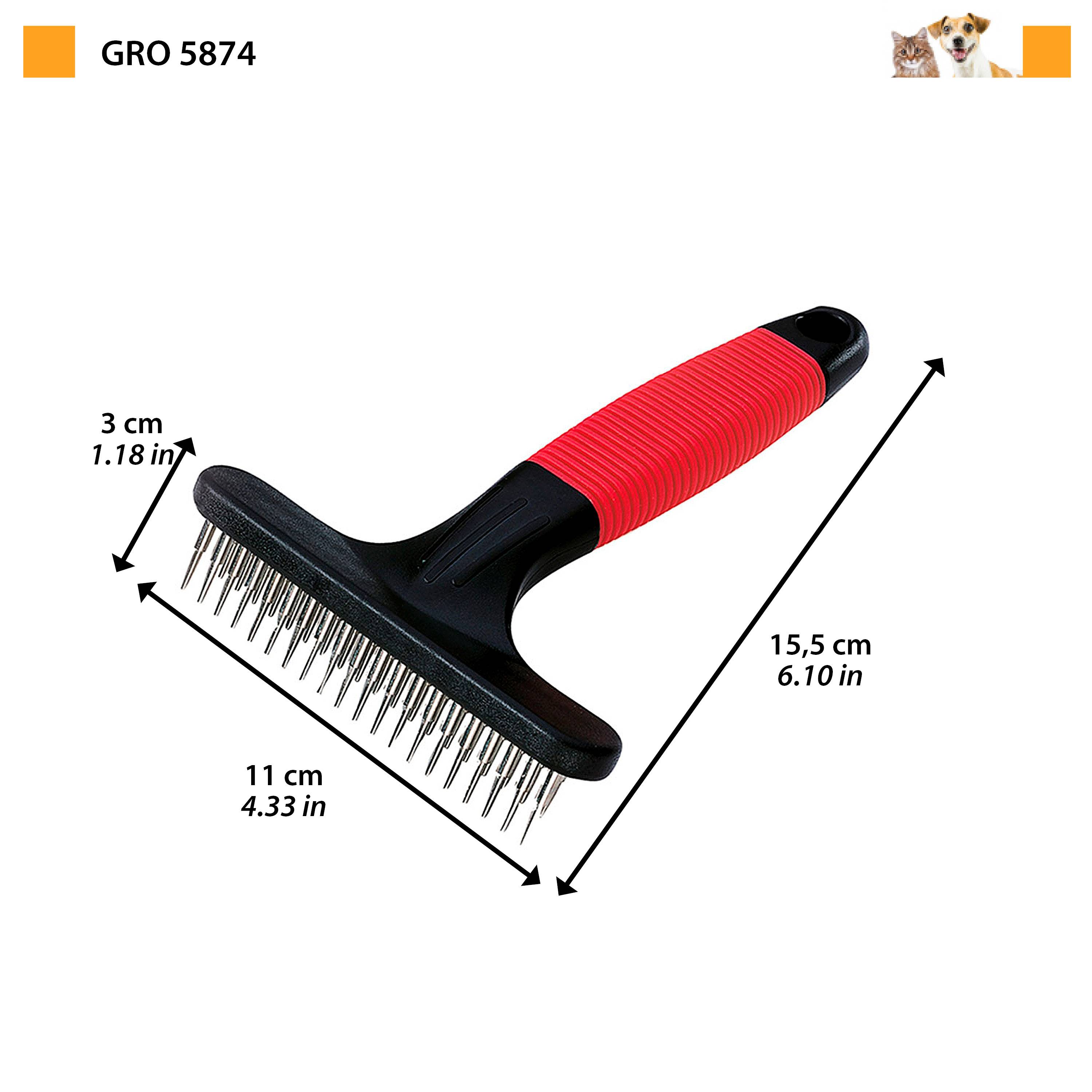 Ferplast - Ferplast Peigne rateau pour chiens GRO 5874, double rangée de arrondies rotatives, idéal pour le sous-manteau des animaux à poils moyens et longs, 11 - Image 2