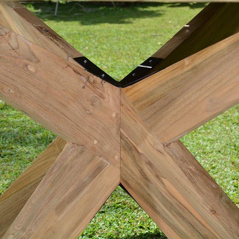 Table ronde en teck recyclé D 165 cm Sakai - Gecko Jardin - Image 5