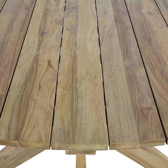 Table ronde en teck recyclé D 165 cm Sakai - Gecko Jardin - Image 6