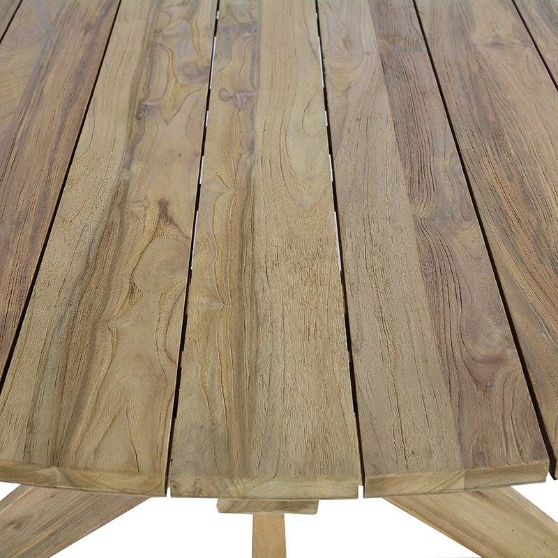 Table ronde en teck recyclé D 165 cm Sakai - Gecko Jardin - Image 6