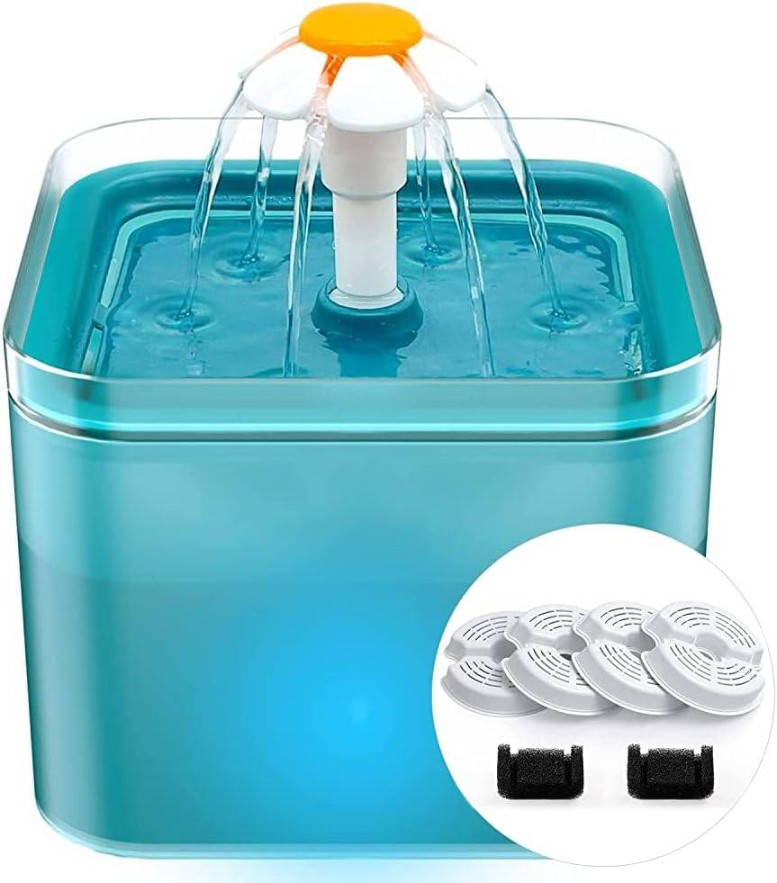 Fontaine a Eau pour Chat avec 6 Filtres bleu