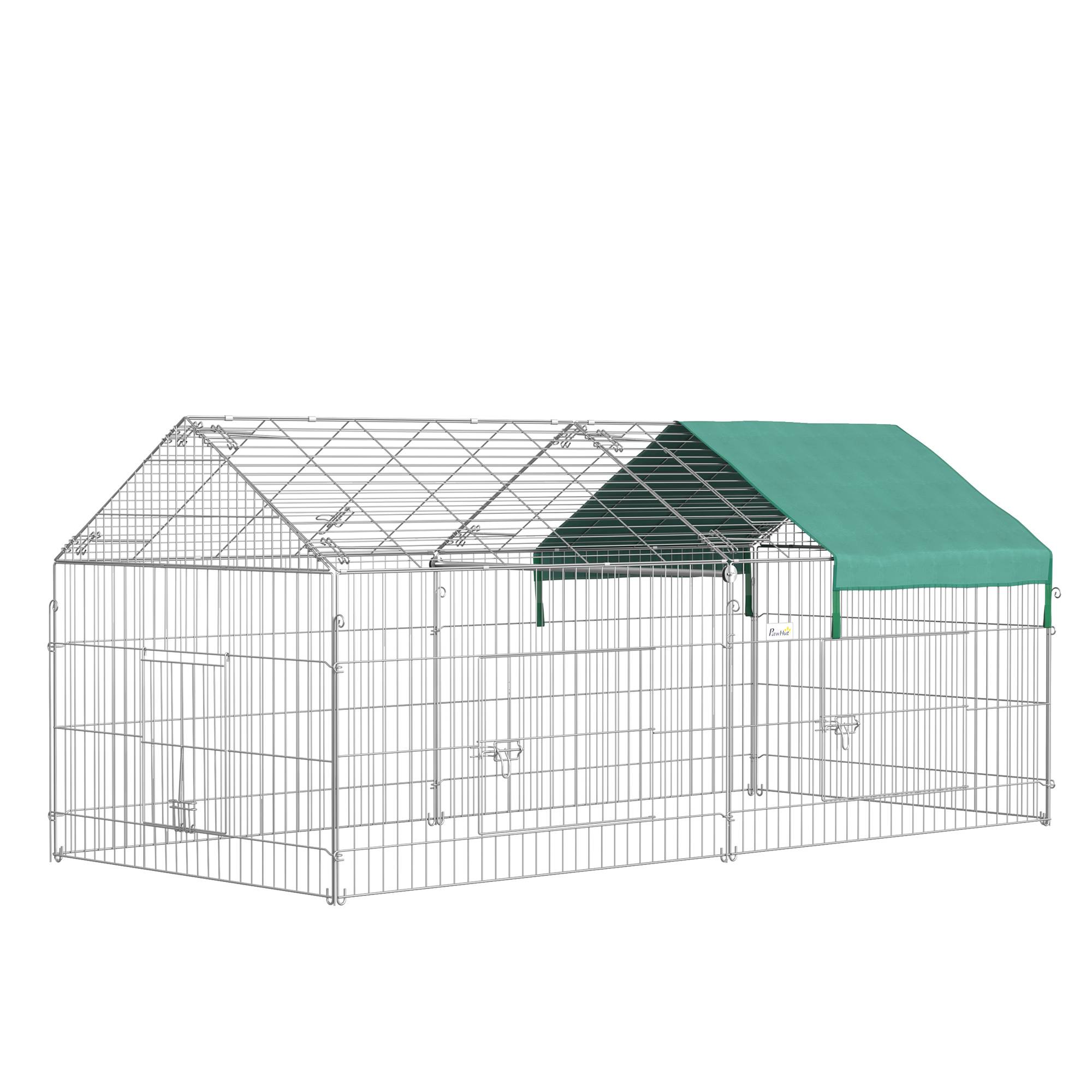 Enclos pour petits animaux acier noir et vert 220 x 103 x 103 cm - PANGIVO - Image 2