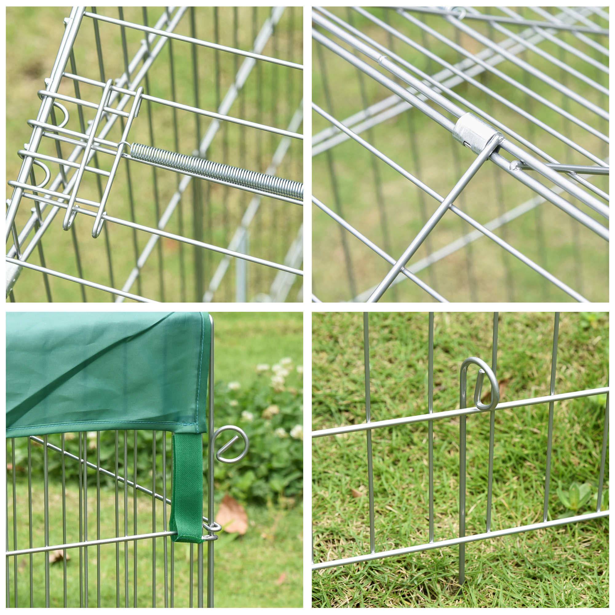 Enclos pour petits animaux acier noir et vert 220 x 103 x 103 cm - PANGIVO - Image 10