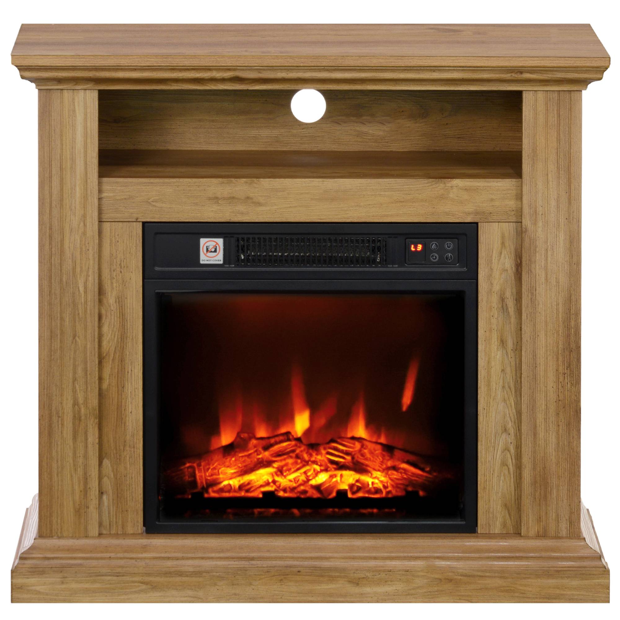 Cheminée électrique effet flammes 3D luminosité réglable 1800 W avec télécommande 81,5 x 30 x 76,2 cm brun effet bois - Image 2