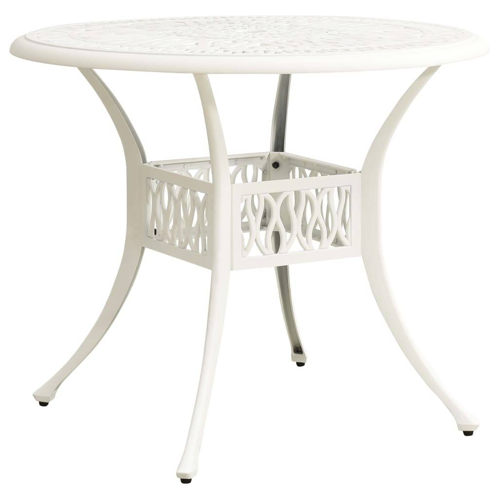 Helloshop26 - Ensemble de bistro jardin meuble extérieur terrasse 5 pièces aluminium coulé blanc - Imagen 8