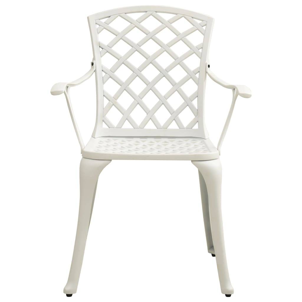Helloshop26 - Ensemble de bistro jardin meuble extérieur terrasse 5 pièces aluminium coulé blanc - Imagen 4