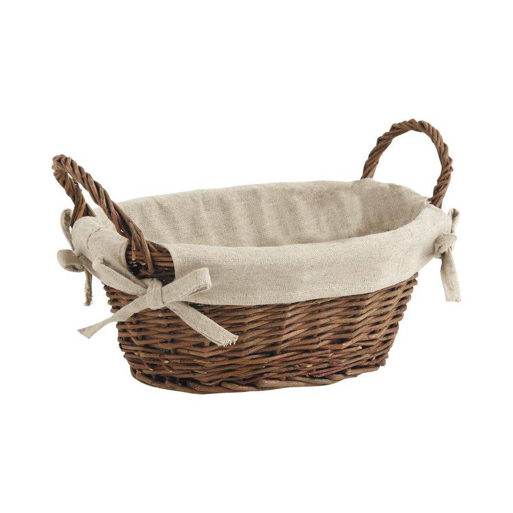 Aubry Gaspard - Corbeille en osier doublée jute Lot de 2 - Imagen 2