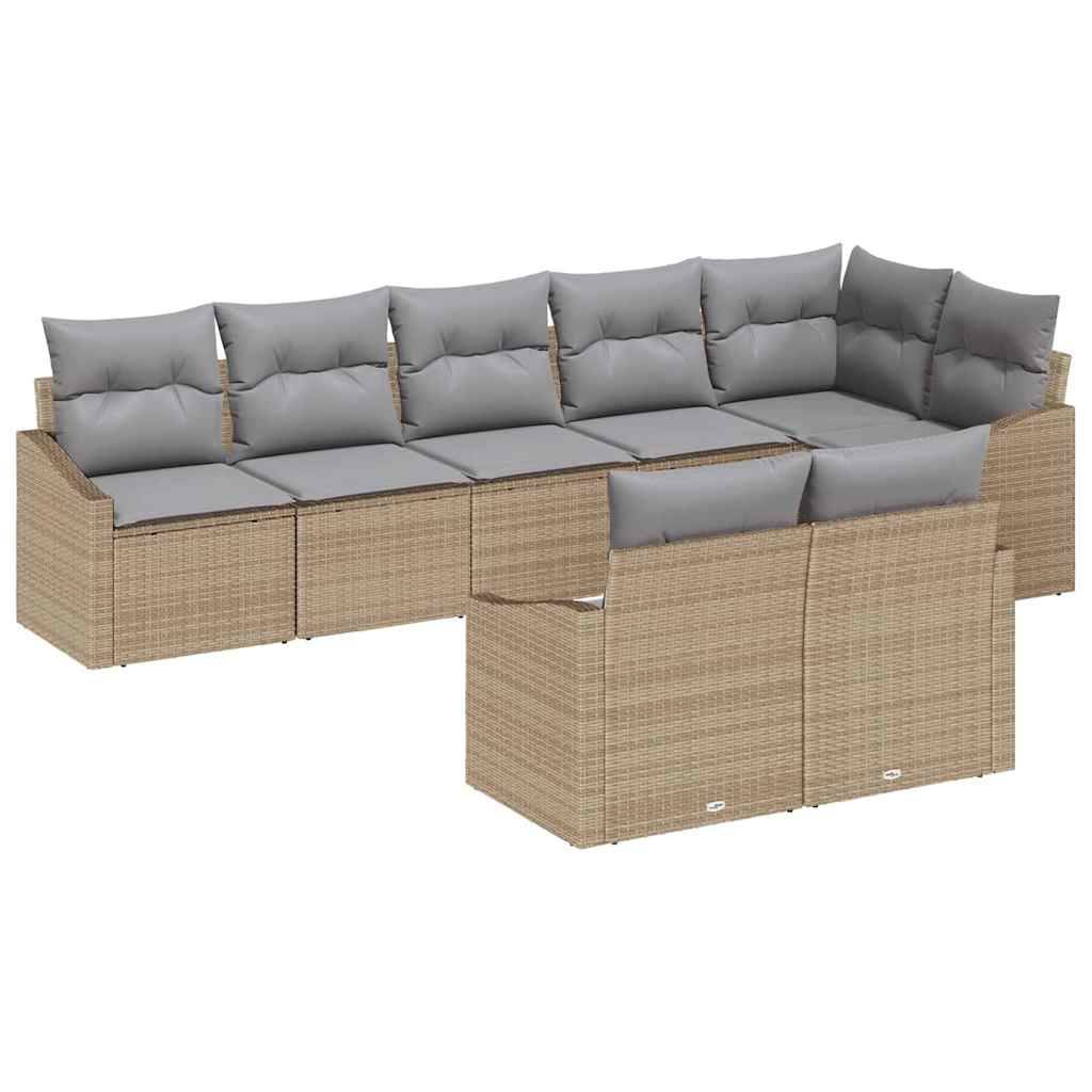 Salon de jardin 8 places en résine tressée pour des moments conviviaux Beige – ComfortXL Outdoor Living - Image 2