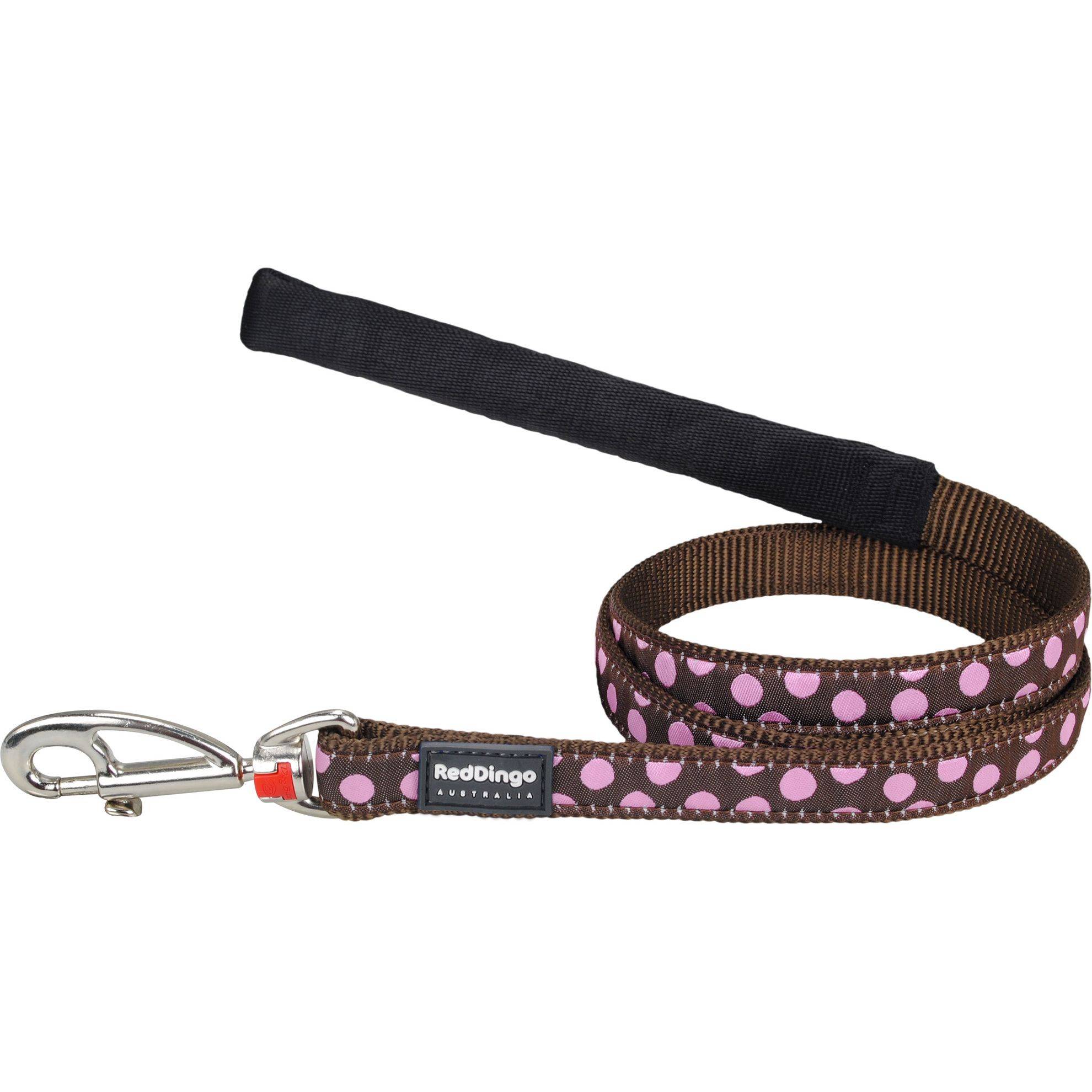 Laisse confort Red Dingo Fantaisie marron à pois roses Taille : T2 RED DINGO