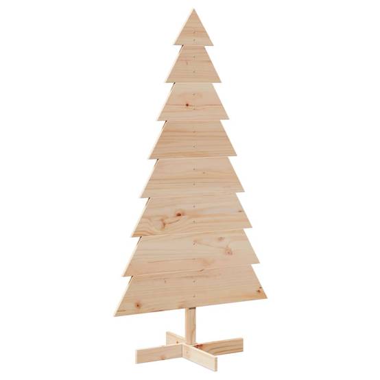Sapin de Noël en Bois Pin Massif Décoration Intérieure 150 cm Naturel – ComfortXL Outdoor Living - Image 2