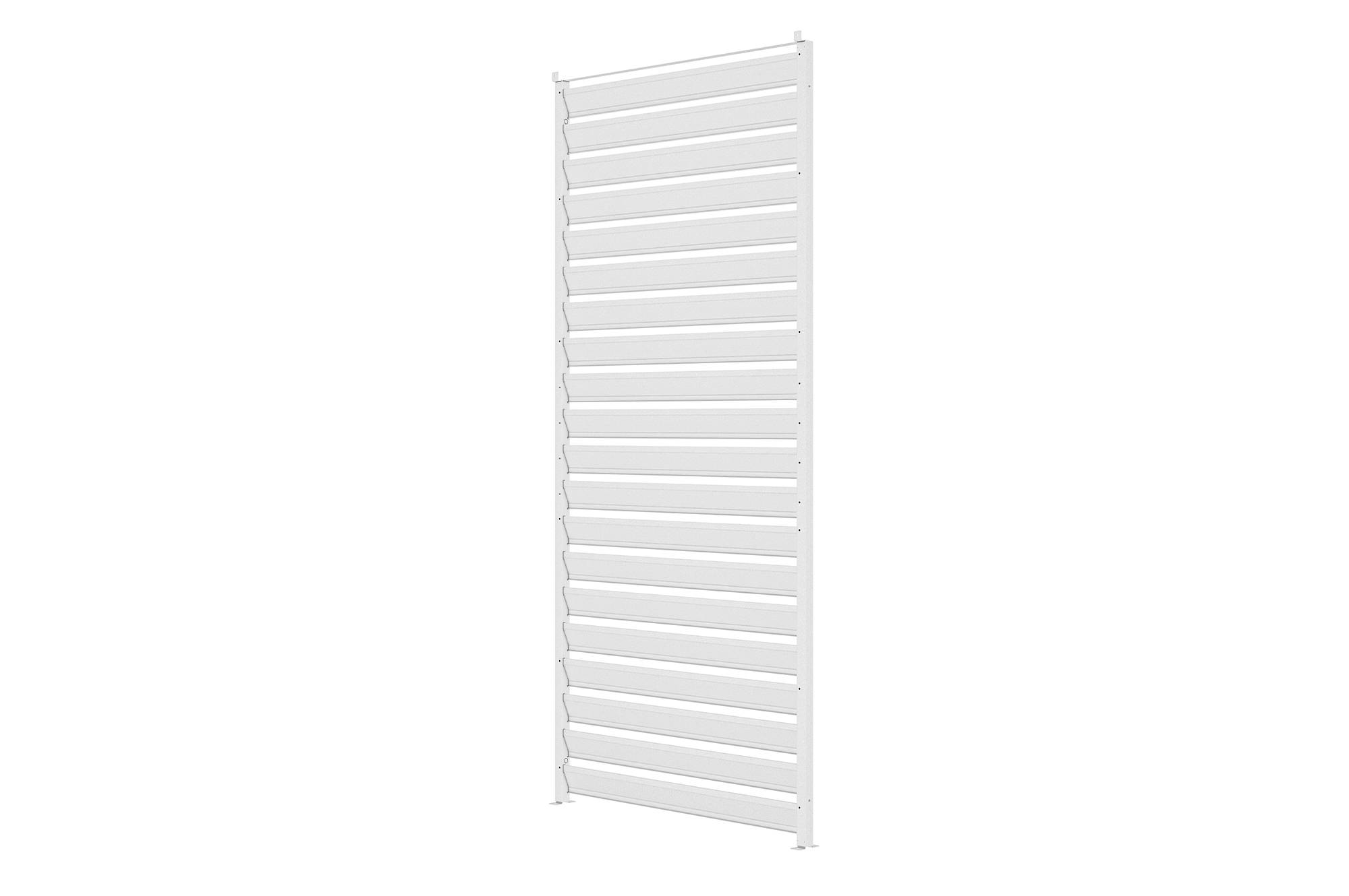 Cazeboo Pergola bioclimatique autoportée 3x3 m PIANA aluminium blanc avec 1 persienne brise-vue - Image 4