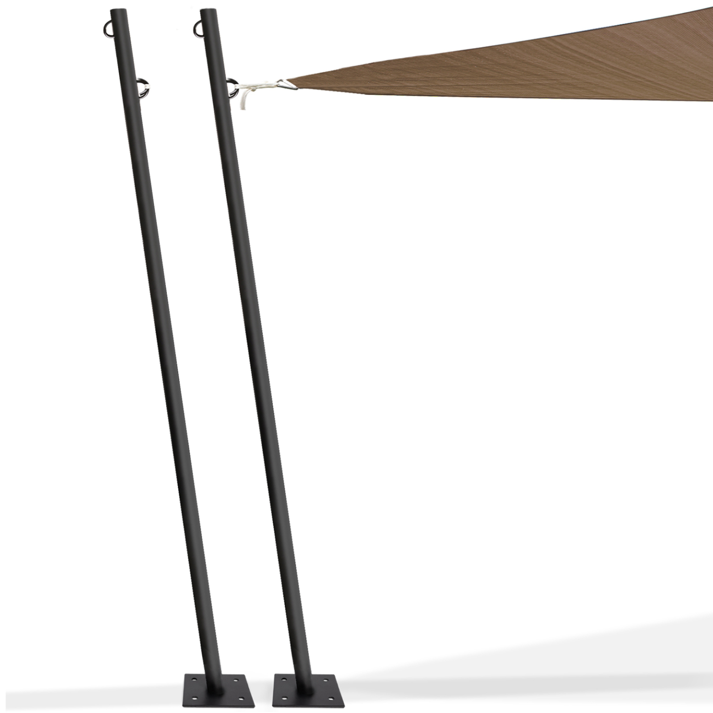 Lot de 2 mâts de fixation pour voile d'ombrage H.220 CM poteaux et bases acier - Image 2