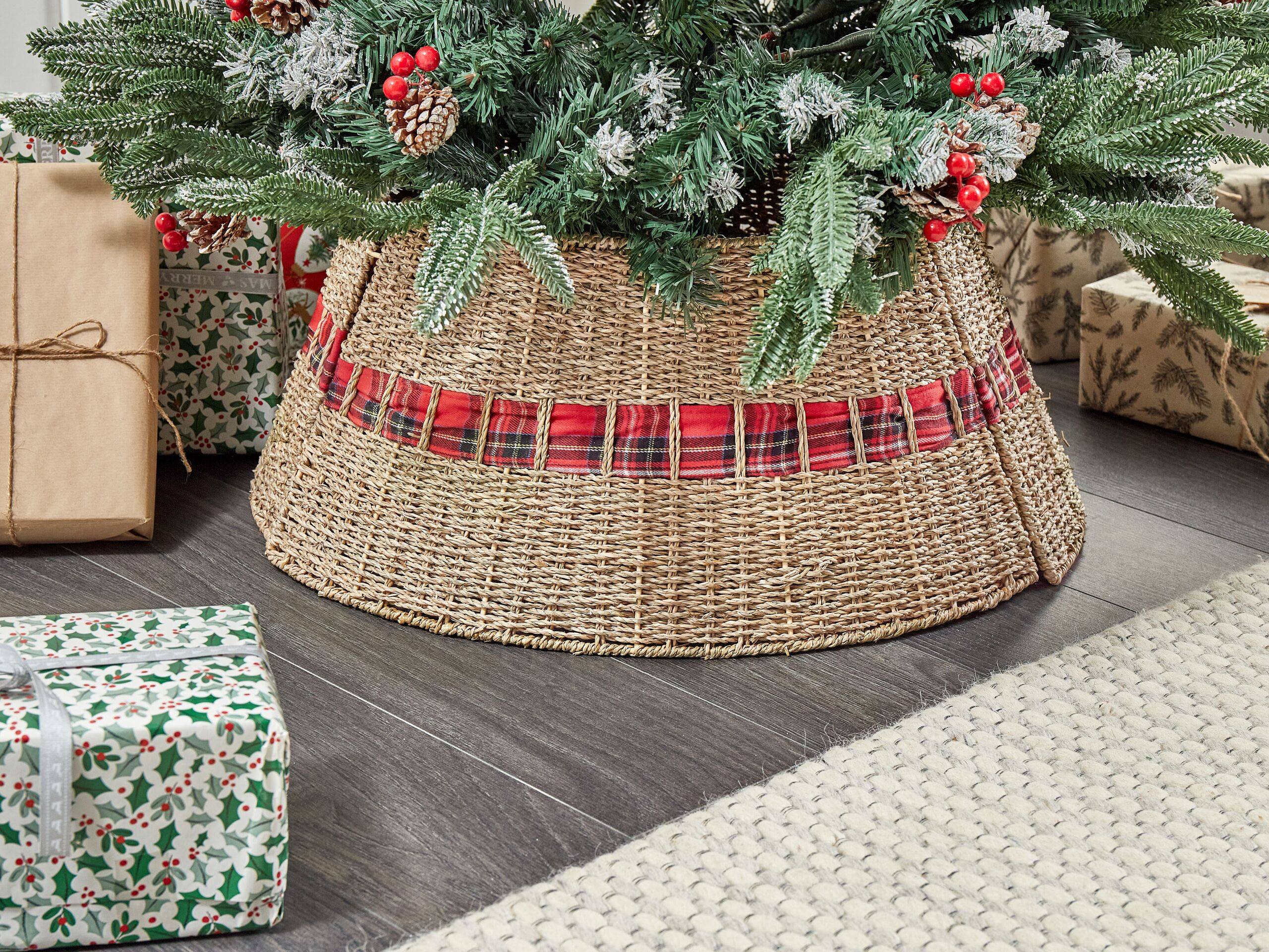 Beliani - Base Décorative pour Pied de Sapin de Noël en Herbier Marin ⌀ 60 cm Accessoire de Fête Fait Main pour Intérieur - Imagen 2