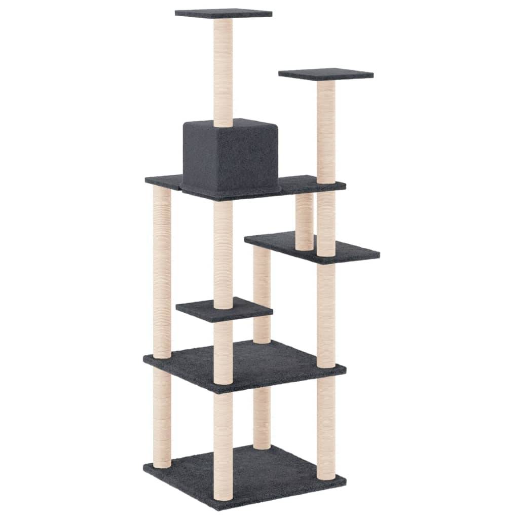 Vidaxl - Arbre à chat avec griffoirs en sisal Gris foncé 153 cm vidaXL 171638 - Imagen 6