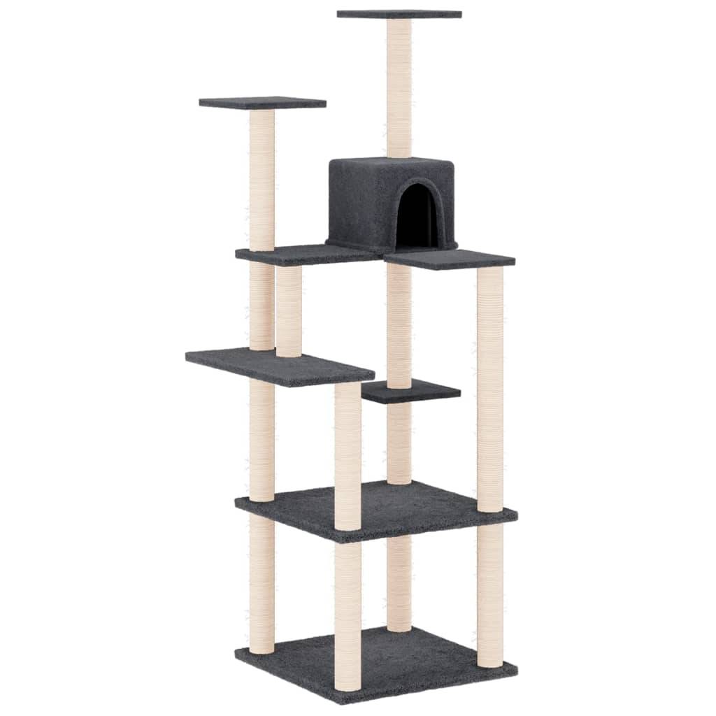 Vidaxl - Arbre à chat avec griffoirs en sisal Gris foncé 153 cm vidaXL 171638 - Imagen 2