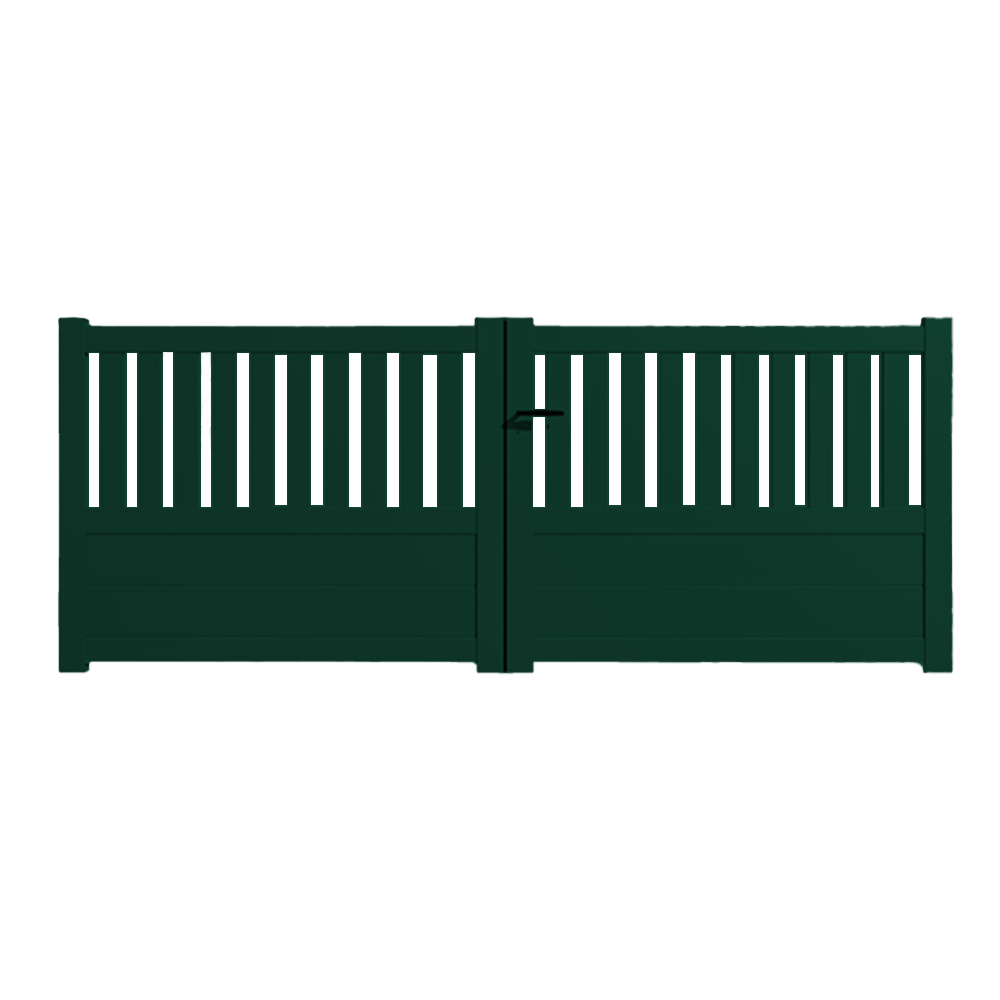 Portail Packit - Portail alu battant semi-ajouré en kit dim. L.3000 (entre piliers) X H.1300 mm  Vert (RAL 6005)