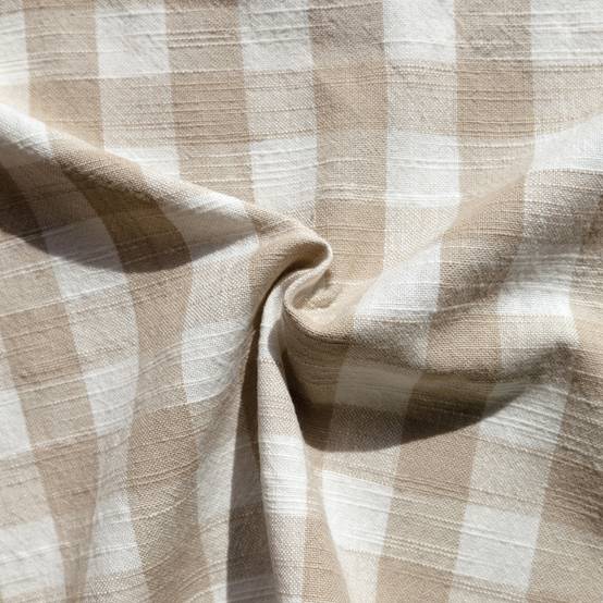 Home Maison - Housse de coussin recto-verso 100% coton rayures et vichy LOURMARIN - HOME MAISON - Coton - Beige - Image 5