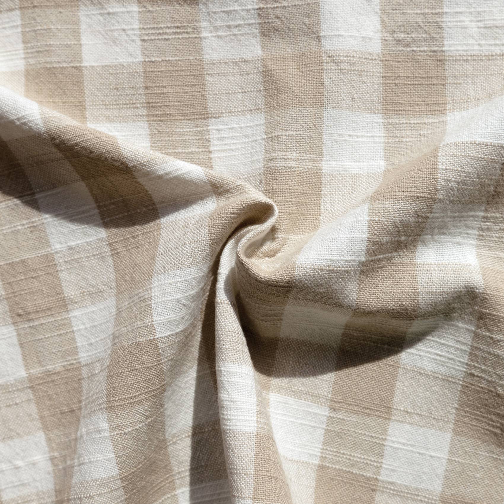 Home Maison - Housse de coussin recto-verso 100% coton rayures et vichy LOURMARIN - HOME MAISON - Coton - Beige - Image 5