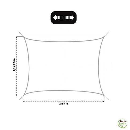 Terre Jardin - Voile d'ombrage rectangulaire extensible Unité Taupe - Imagen 3